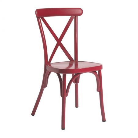 Set Of 2 Cross Back Cafe Bistro Stacking Chair Smithers Garden &pound;300.00 Elm product_features