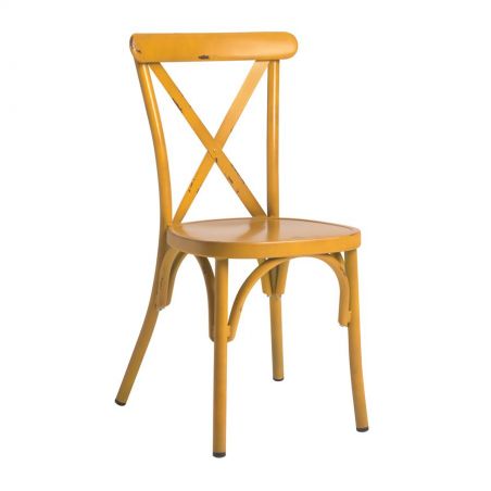 Set Of 2 Cross Back Cafe Bistro Stacking Chair Smithers Garden &pound;300.00 Elm product_features