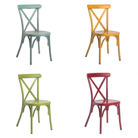 Set Of 2 Cross Back Cafe Bistro Stacking Chair Smithers Garden &pound;300.00 Elm product_features