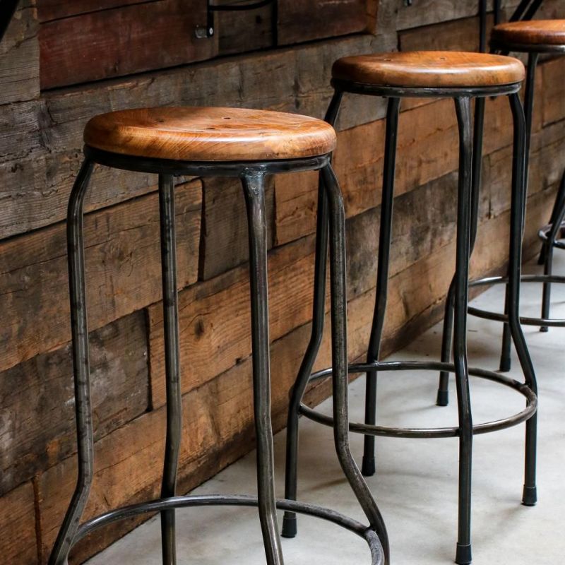 Vintage Science Lab Black Bar Stools Industrial Furniture £179.00 FSC Certified Wood product_features