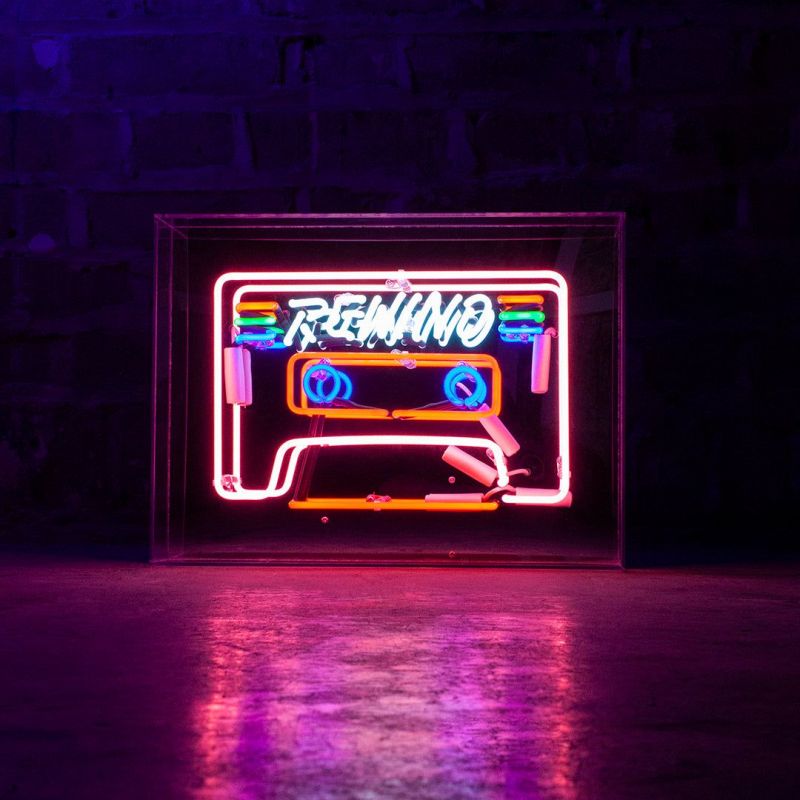 Rewind Cassette Tape Neon Light | Real Gas Sign  Lighting £175.00      product_features