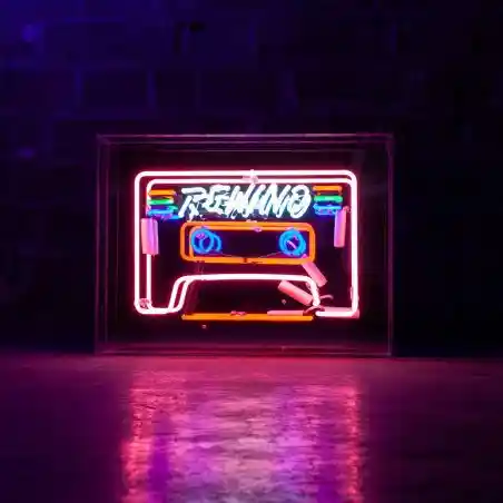 Rewind Cassette Tape Neon Light | Real Gas Sign  Lighting £175.00      product_features