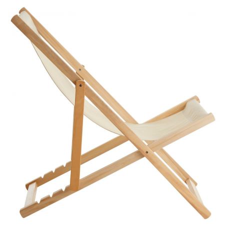 Traditional Cream Seaside Deck Chair Garden &pound;87.00 Hardwood product_features