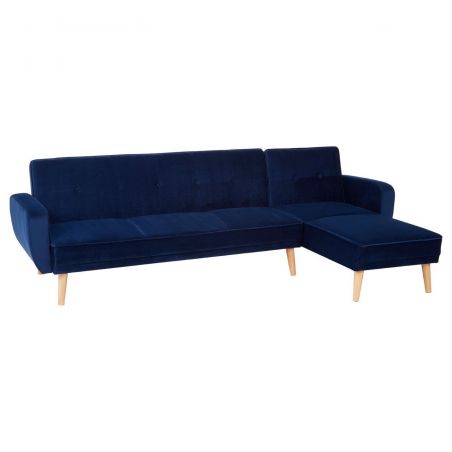Azure Blue Velvet Corner Sofa Bed Smithers Designer Furniture &pound;957.00 Office product_features