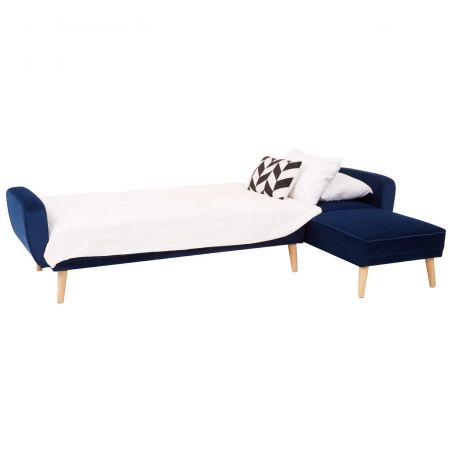 Azure Blue Velvet Corner Sofa Bed Smithers Designer Furniture &pound;957.00 Office product_features