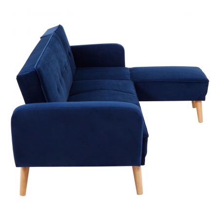 Azure Blue Velvet Corner Sofa Bed Smithers Designer Furniture &pound;957.00 Office product_features