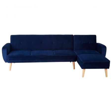 Azure Blue Velvet Corner Sofa Bed Smithers Designer Furniture &pound;957.00 Office product_features