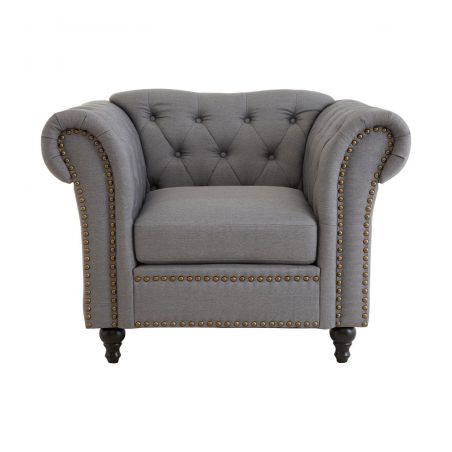 Chesterfield Armchair Upholstered In Grey Smithers Designer Furniture £1,000.00 Reception Room Eucalyptus product_features