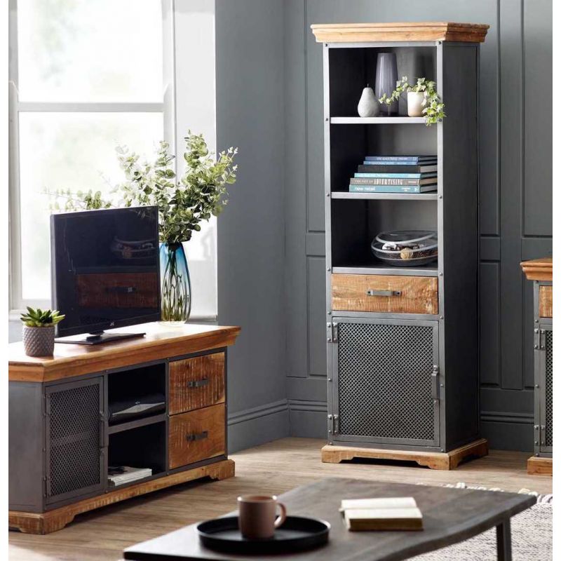 Factory TV Stand Smithers Industrial Furniture £692.00 Living Room Mango Wood Steel product_features