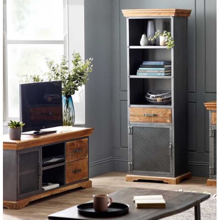 Factory TV Stand Smithers Industrial Furniture &pound;692.00 Living Room Mango Wood Steel product_features