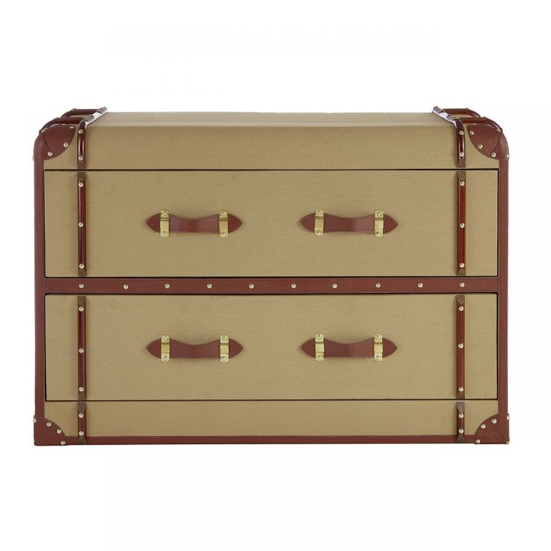 Colonial Steamer Canvas 2 Drawer Trunk Smithers Office £862.00 Mango Wood product_features