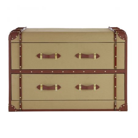 Colonial Steamer Canvas 2 Drawer Trunk Smithers Office £862.00 Mango Wood product_features