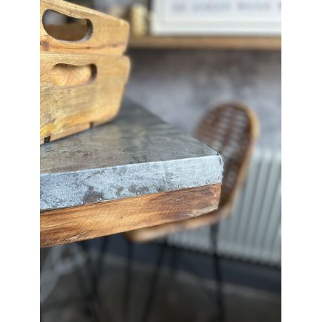 Zinc Topped Dining Table – Industrial Style Smithers Commercial Collective £350.00 Bar Reclaimed Wood Zinc product_features