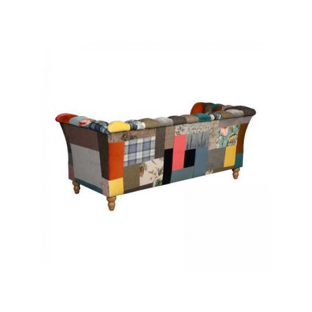 Patchwork Sofa with Velvet & Leather Upholstery Smithers Archives £1,950.00 Living Room Oak Wood product_features