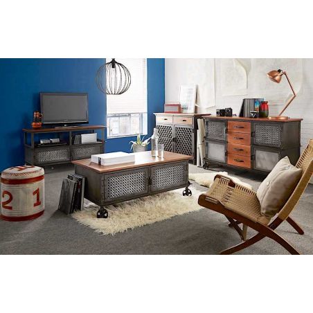 Industrial Bar Cart Smithers Home Bars &pound;950.00 Bar Mango Wood Reclaimed Steel product_features