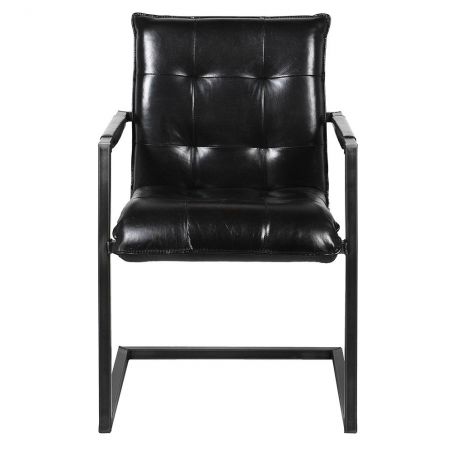 Black Leather Dining Chairs Smithers Industrial Furniture £413.00 Kitchen Diner Iron product_features