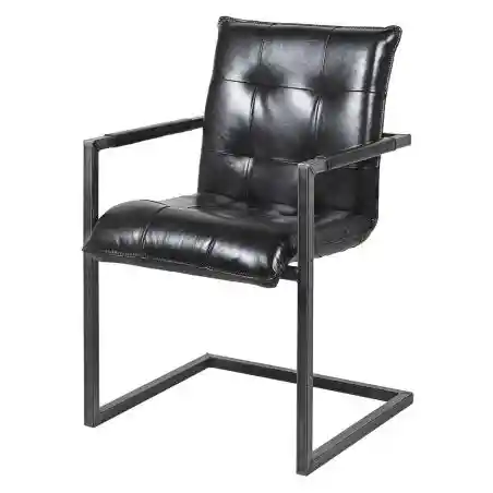 Black Leather Dining Chairs Smithers Industrial Furniture £413.00 Kitchen Diner Iron product_features