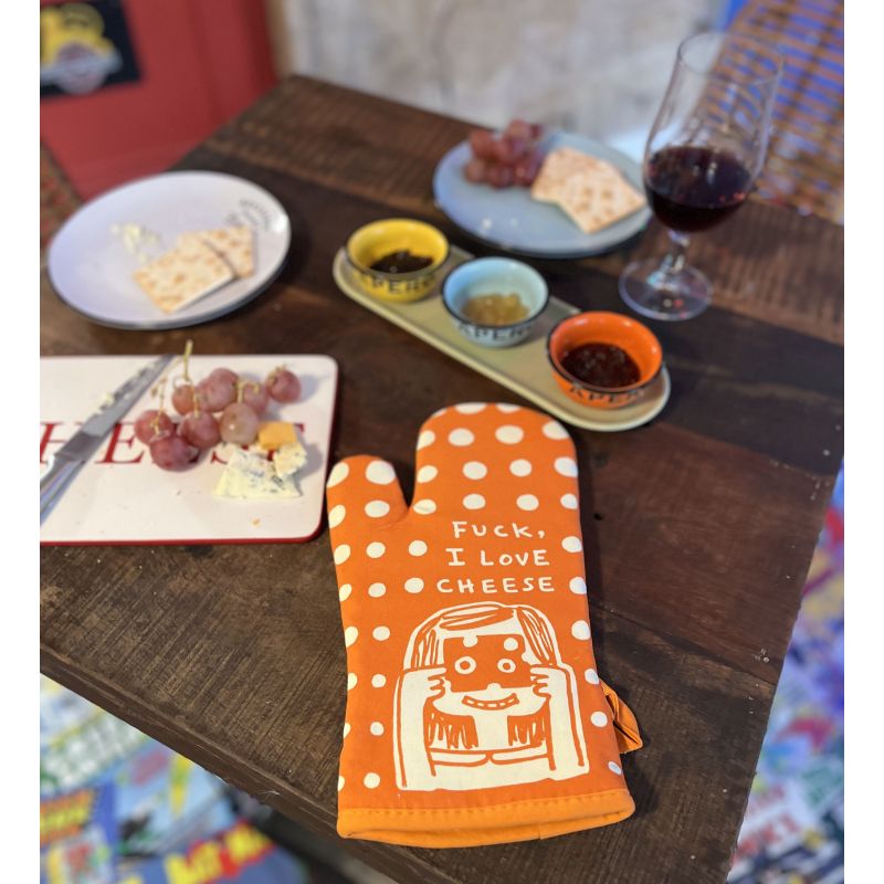 F_CK I love Cheese Oven Mitt Blue Q Dining Room £13.00      product_features