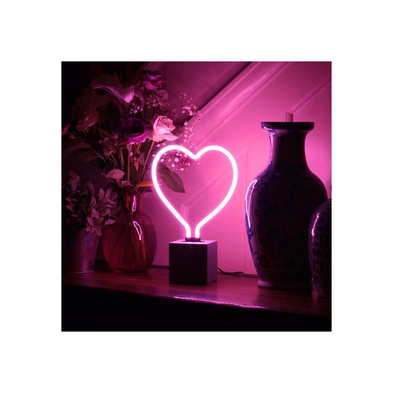 Pink Heart Neon Lamp Real Glass’ Bedside Table  Your Custom Neon Sign & Neon Signs | Handmade in London by Smithers £99.00   ...