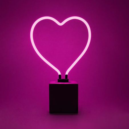 Pink Heart Neon Lamp Real Glass’ Bedside Table  Your Custom Neon Sign & Neon Signs | Handmade in London by Smithers £99.00   ...