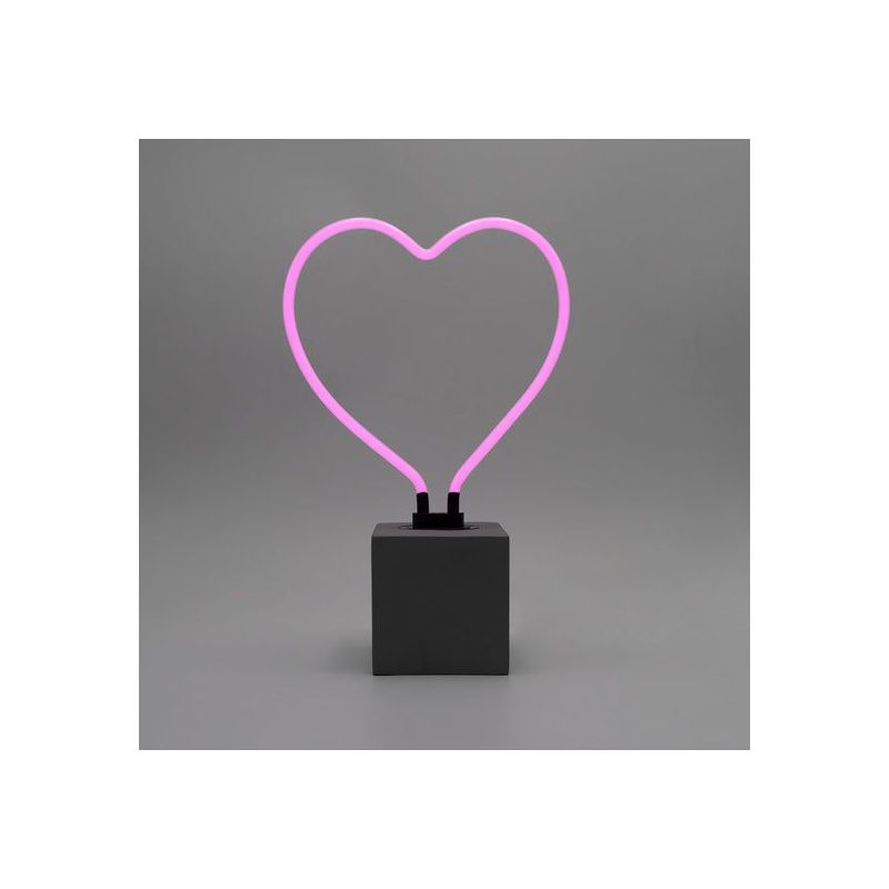 Pink Heart Neon Lamp Real Glass’ Bedside Table  Your Custom Neon Sign & Neon Signs | Handmade in London by Smithers £99.00   ...