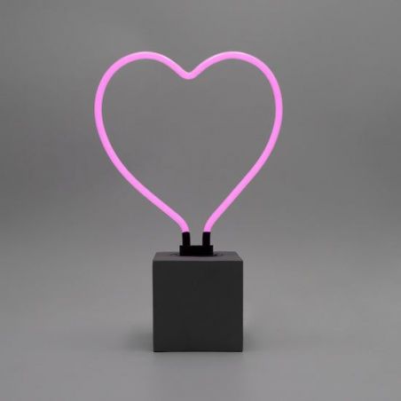 Pink Heart Neon Lamp Real Glass’ Bedside Table  Your Custom Neon Sign & Neon Signs | Handmade in London by Smithers £99.00   ...
