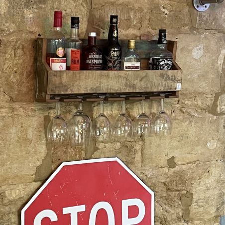 Factory Wall Hanging Wine Holder with Integrated Glass & Bottle Rack Smithers Home Bars £175.00 Kitchen Reclaimed Wood produc...