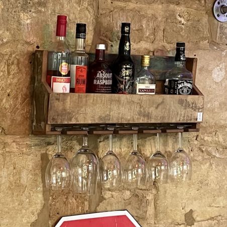 Factory Wall Hanging Wine Holder with Integrated Glass & Bottle Rack Smithers Home Bars £175.00 Kitchen Reclaimed Wood produc...