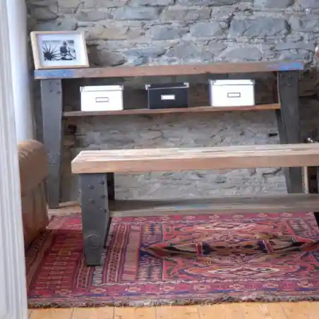 New York Loft Coffee Table Smithers Reclaimed Wood Furniture &pound;640.00 Living Room Reclaimed Boat Wood Recycled Steel product_f...