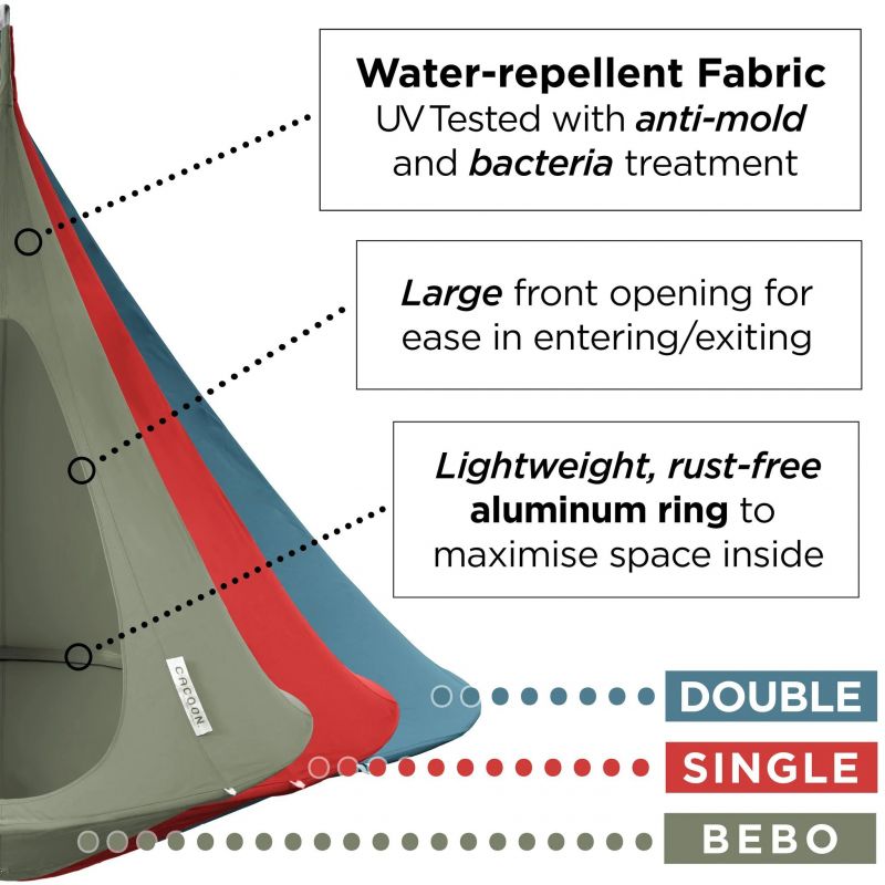 Bonfire Red Cacoon Double Hanging Tent Garden £193.00 Aluminium product_features