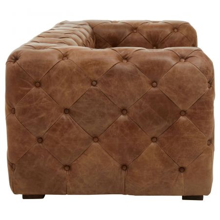 Vintage Shoreditch Button Back Tan Leather Sofa Smithers Designer Furniture &pound;6,000.00 Bar product_features
