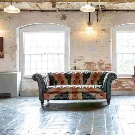 Union Jack Flag Leather Chesterfield Sofa Smithers Furniture £4,400.00 Entrance Hall product_features
