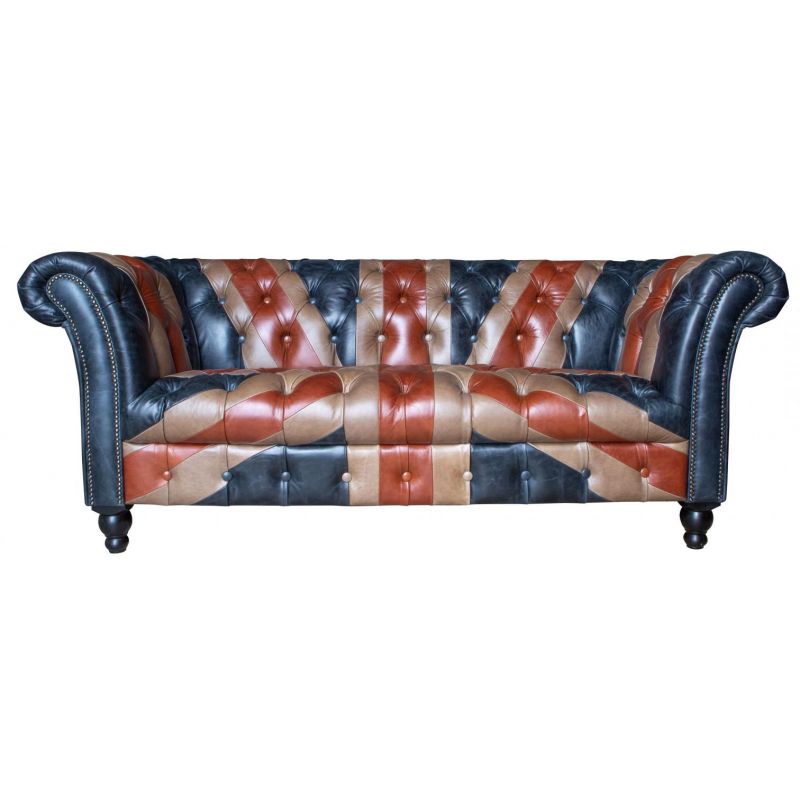Union Jack Flag Leather Chesterfield Sofa Smithers Furniture £4,400.00 Entrance Hall product_features