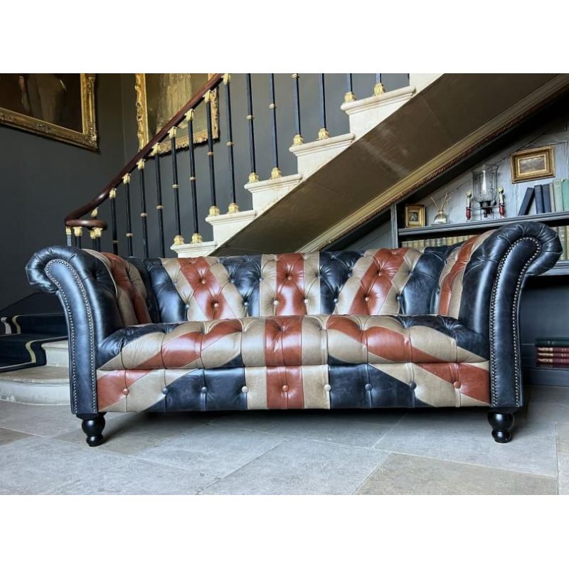 Union Jack Flag Leather Chesterfield Sofa Smithers Furniture £4,400.00 Entrance Hall product_features