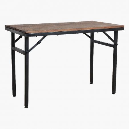 Fold Away Industrial Dining Table Smithers Reclaimed Wood Dining Tables £325.00 Dining Room FSC Recycled Wood Iron product_fe...
