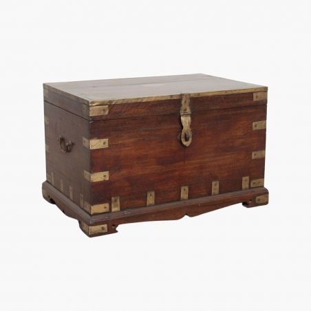 Antique Brass Edge Storage Trunk Chest Smithers Furniture £549.00 Living Room Teak Wood product_features