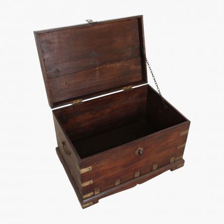 Antique Brass Edge Storage Trunk Chest Smithers Furniture £549.00 Living Room Teak Wood product_features