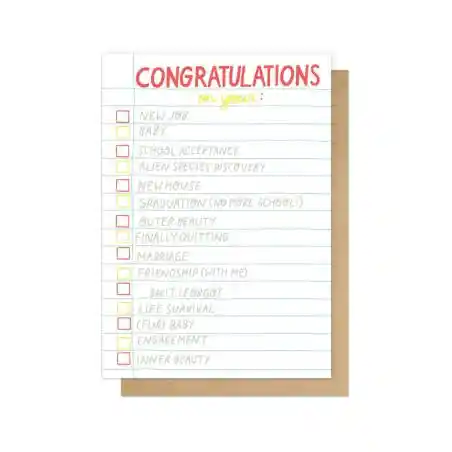Universal Congratulations Greetings Card  Congratulations £3.00      product_features