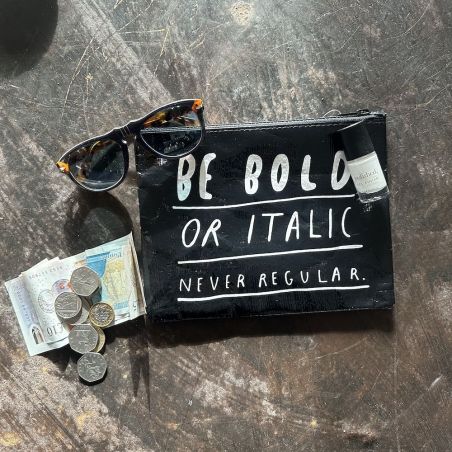 Be Bold Or Italic Never Regular Recycled Make Up Bag  Personal Accessories £23.00      product_features