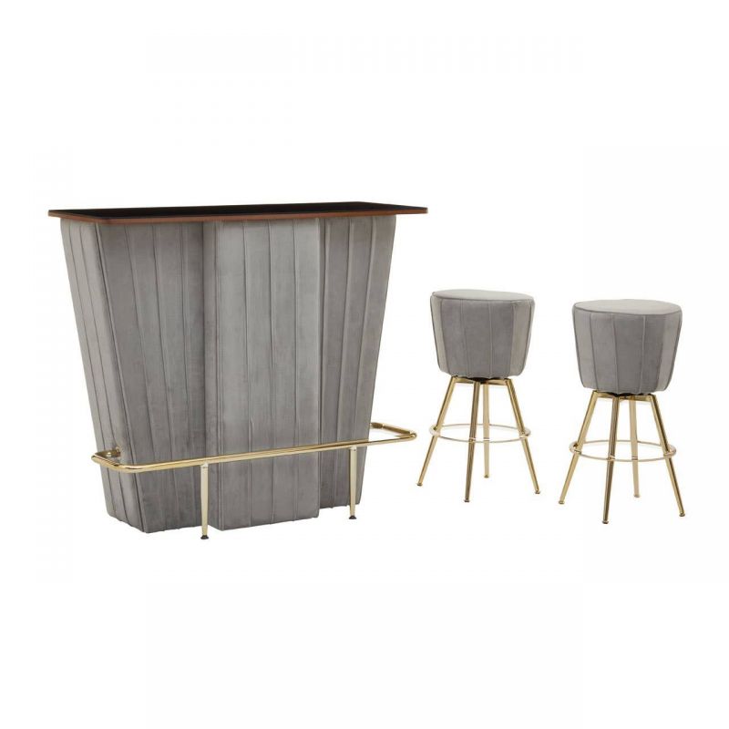 Frank Sinatra Grey Velvet Home Bar Set Smithers Home Bars £1,375.00 Living Room Reclaimed Boat Wood product_features