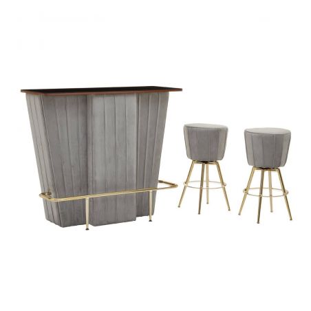 Frank Sinatra Grey Velvet Home Bar Set Smithers Home Bars £1,375.00 Living Room Reclaimed Boat Wood product_features