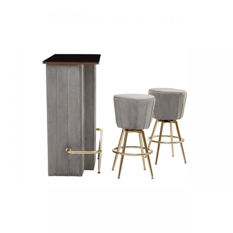 Frank Sinatra Grey Velvet Home Bar Set Smithers Home Bars £1,375.00 Living Room Reclaimed Boat Wood product_features