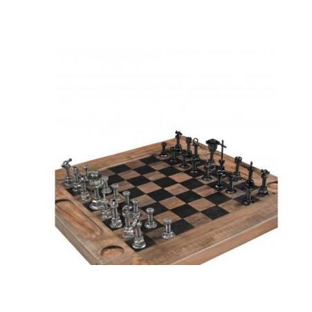 Industrial Chess Furniture Table &ndash; Game-Ready Vintage Style Smithers Side Tables & Coffee Tables &pound;825.00 Office FSC Recycled ...