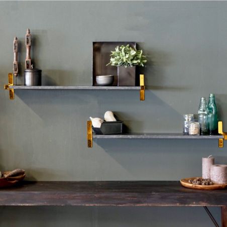 Marble Wall Shelf with Gold Brackets Smithers This And That £160.00 Bathroom Steel product_features