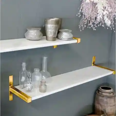 Marble Wall Shelf with Gold Brackets Smithers This And That £160.00 Bathroom Steel product_features
