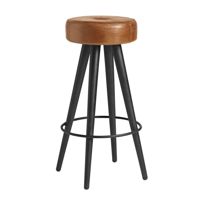 Wyatt Urban Leather Bar Stools Smithers Vintage Furniture £224.00 Kitchen Mango Wood product_features