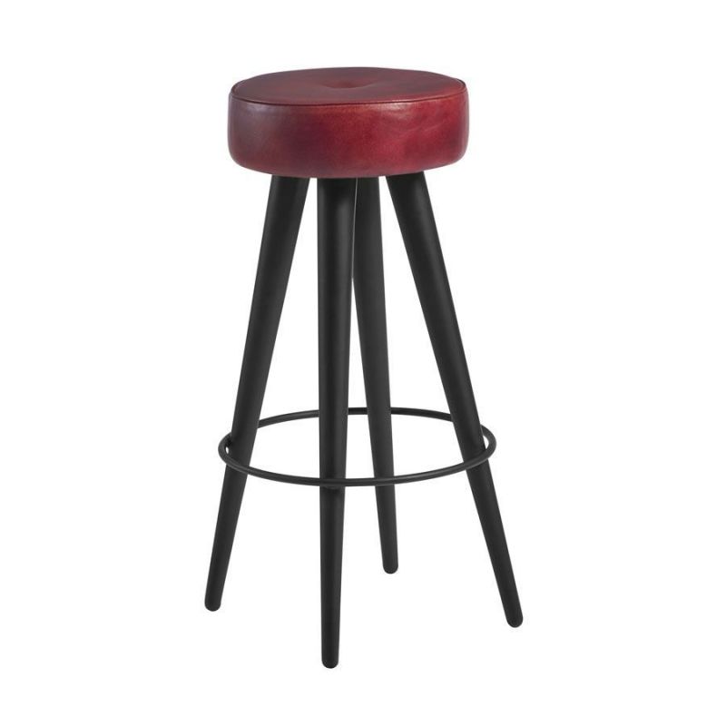 Wyatt Urban Leather Bar Stools Smithers Vintage Furniture £224.00 Kitchen Mango Wood product_features