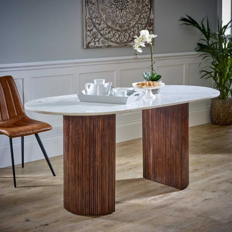Lotus Marble and Wood Dining Table Smithers Furniture £950.00 Dining Room Iron product_features