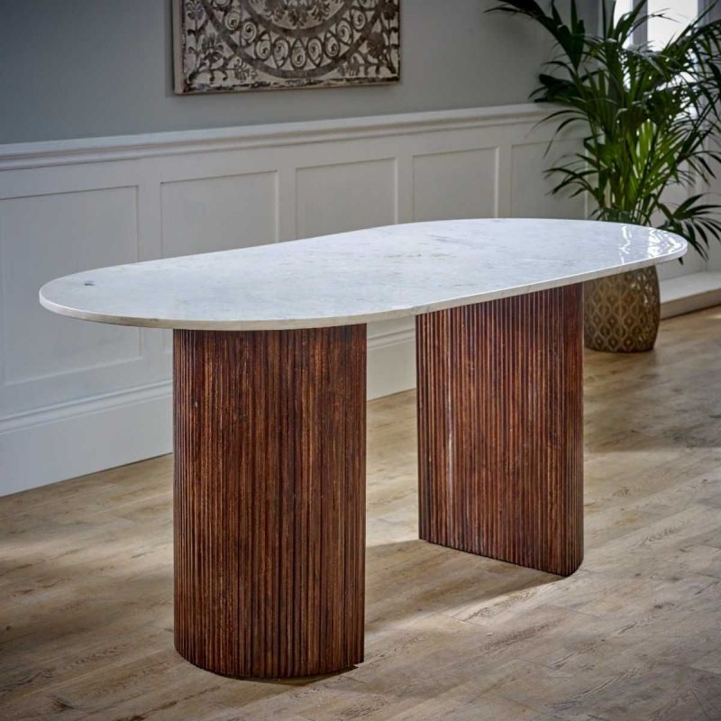 Lotus Marble and Wood Dining Table Smithers Furniture £950.00 Dining Room Iron product_features