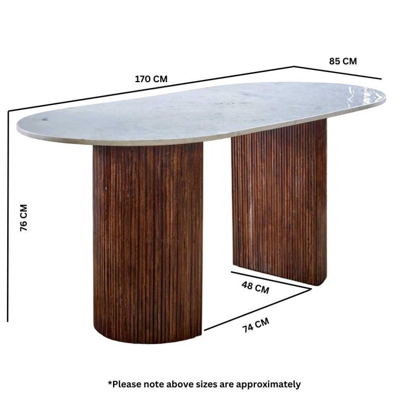 Lotus Marble and Wood Dining Table Smithers Furniture £950.00 Dining Room Iron product_features
